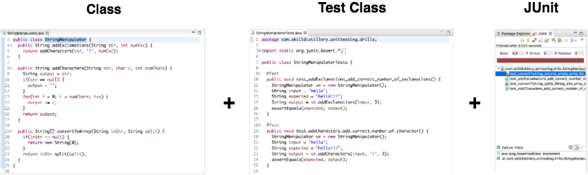 Class + Test Class + JUnit
