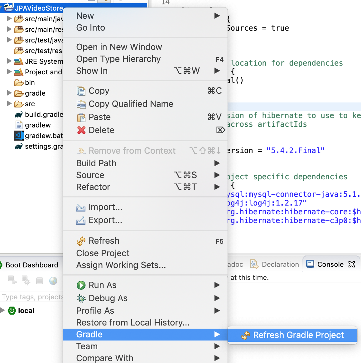 Refresh Gradle Project